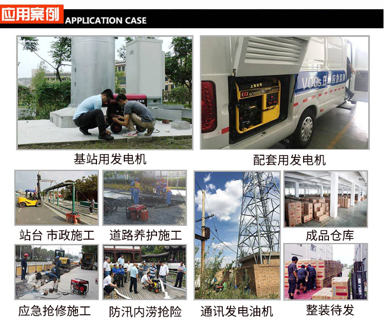 DM系列單三相6kw汽油發電機應用案例